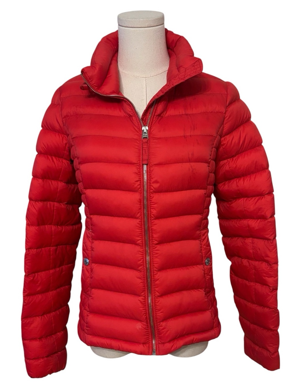 Abercrombie & Fitch Red Down Series Puffer Jacket Coat Size Small